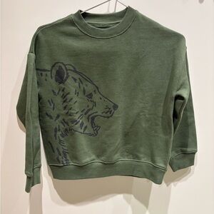 French brand boys Green Bear Graphic cotton Sweater sweatshirt monoprix sz 8
